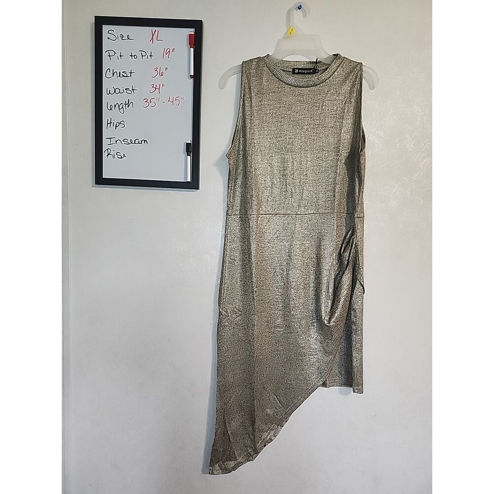 Allegra K Sheer Top Asymmetrical Dress XL